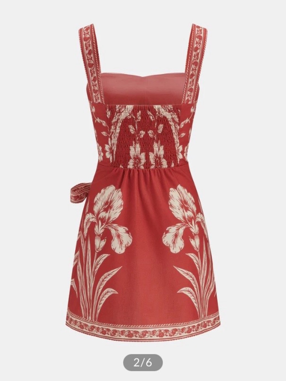 Commense Floral Bird Print Wrap Tie Mini Dress - Picture 2 of 3